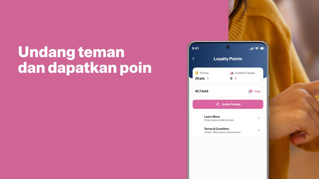 Undang teman dan dapatkan hadiah dari Transfez